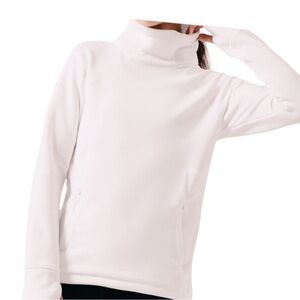Athleta Altitude Polartec Funnel Neck Sweatshirt in Winter White